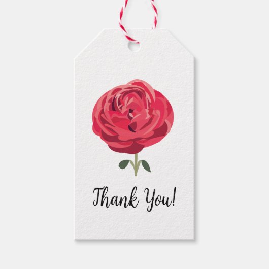 Étiquettes-cadeau Fleur de rose rouge Fleur de rose rouge (Devant)