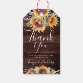 Étiquettes-cadeau Fleur de soleil rustique | Merci (Devant)