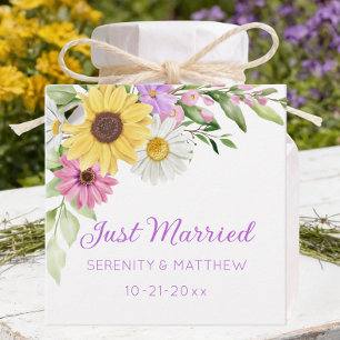 Étiquettes Cadeau Fleur de Tournesol Marguerite Mariés à peine
