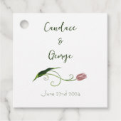 Étiquettes Cadeau Fleur de tulipe rose (Devant)