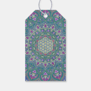Étiquettes-cadeau Fleur De Vie - Mandala India Style 1