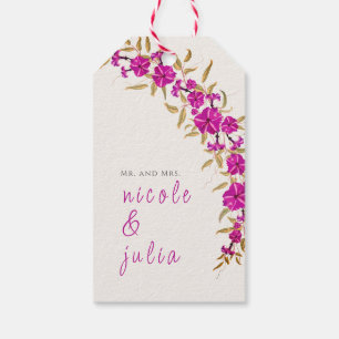 Étiquettes-cadeau Fleur de vigne à trompette sauvage violette Jardin