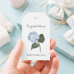 Étiquettes-cadeau Fleur d'Hortensia Bleu