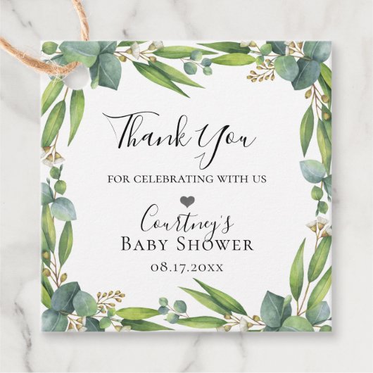 Étiquettes Cadeau Fleur Eucalyptus Folithe Wreath (Devant)