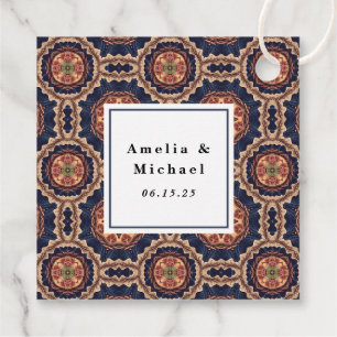 Étiquettes Cadeau Fleur fantaisie et formes étoiles Motif - Mariage
