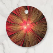 Étiquettes Cadeau Fleur fractale de fansy rouge (Dos)