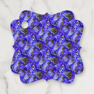 Étiquettes Cadeau Fleur Iris Violet / Esthétique / Carrelé /