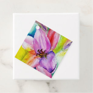 Étiquettes Cadeau Fleur Lily couleur néon