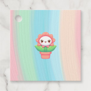 Étiquettes Cadeau Fleur mignonne, capricieuse en pot