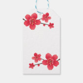 Étiquettes-cadeau Fleur moderne rouge cerise fleurs Sakura Merci (Dos)