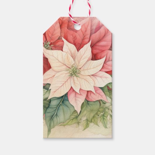 Étiquettes-cadeau Fleur Pointsettia (Devant)