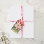 Étiquettes-cadeau Fleur Pointsettia (Avec de la ficelle)