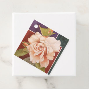 Étiquettes Cadeau Fleur Rose antique