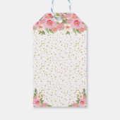 Étiquettes-cadeau Fleur rose Brunette Hair Girl Joyeux anniversaire (Dos)