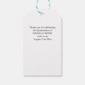 Étiquettes-cadeau Fleur rose Merci sur blanc (Dos)