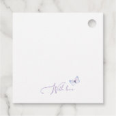 Étiquettes Cadeau Fleur rose violet papillon anniversaire merci (Dos)