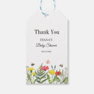 Étiquettes-cadeau fleur sauvage baby shower