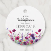 Étiquettes Cadeau Fleur sauvage, Baby shower à fleurs violettes (Devant)