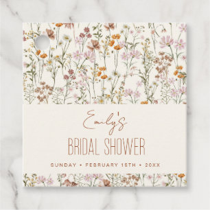 Étiquettes Cadeau Fleur sauvage Boho Fête des mariées aquarelle en f