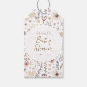 Étiquettes-cadeau Fleur sauvage Boho Floral Baby shower Favoriser