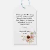 Étiquettes-cadeau Fleur sauvage Boho Garden bébé en fleurs (Dos)