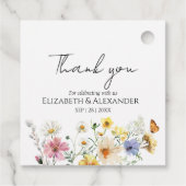 Étiquettes Cadeau Fleur sauvage Boho Mariage merci (Dos)