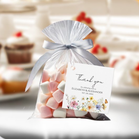 Étiquettes Cadeau Fleur sauvage Boho Mariage merci