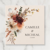 Étiquettes Cadeau Fleur sauvage Bourgogne Mariage (Devant)