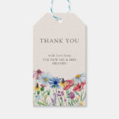 Étiquettes-cadeau Fleur sauvage Charme Pays Floral Mariage Merci (Devant)