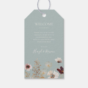 Étiquettes-cadeau Fleur sauvage de Cuivre Bourgogne Accueil Mariag