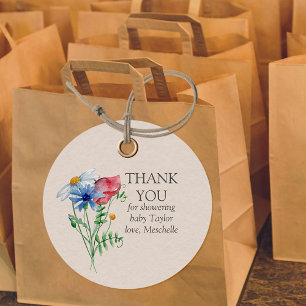 Étiquettes Cadeau Fleur sauvage de pays personnalisé Merci