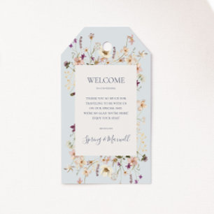 Étiquettes-cadeau Fleur sauvage de printemps Accueil Mariage bleu