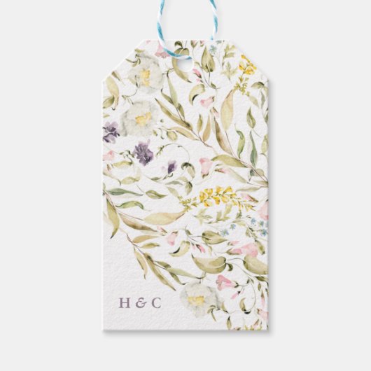 Étiquettes-cadeau Fleur sauvage de printemps Boho Pampas Mariage (Devant)