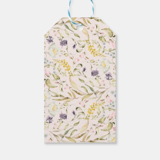Étiquettes-cadeau Fleur sauvage de printemps Boho Pampas Mariage (Dos)