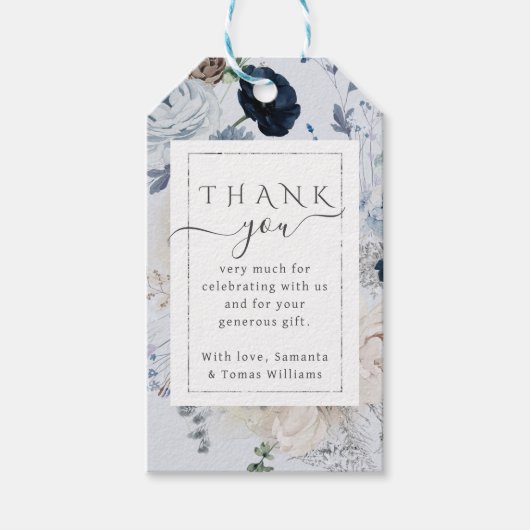 Étiquettes-cadeau Fleur sauvage d'hiver Elegant Baby shower Boho (Devant)