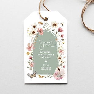 Étiquettes-cadeau Fleur sauvage Fairy Sage Green Garden Anniversaire