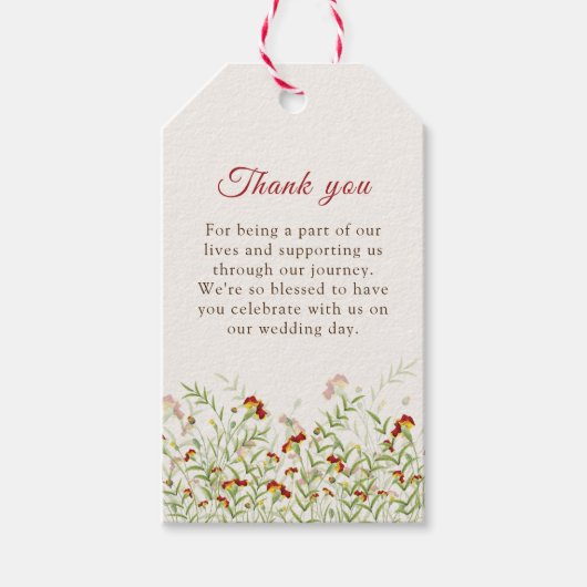 Étiquettes-cadeau Fleur sauvage Jaune Marigold Mariage de feuillage (Devant)