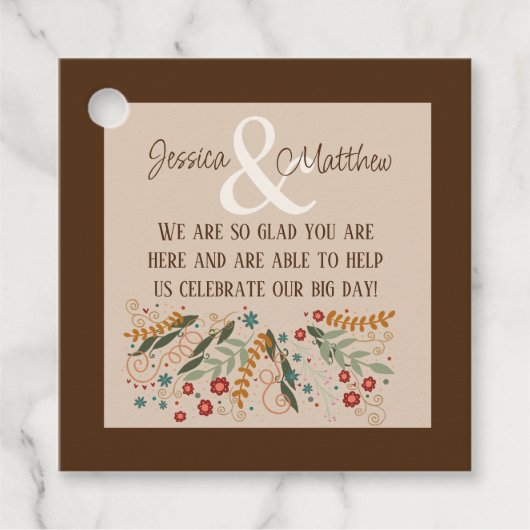 Étiquettes Cadeau Fleur sauvage Mariage Floral Élégant Amusement Ins (Devant)