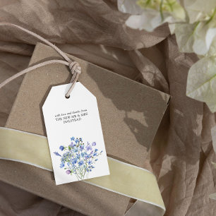 Étiquettes-cadeau Fleur sauvage périphérique Élégant mariage floral 