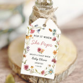 Étiquettes-cadeau Fleur sauvage Pop It When She Pops Champagne Botté