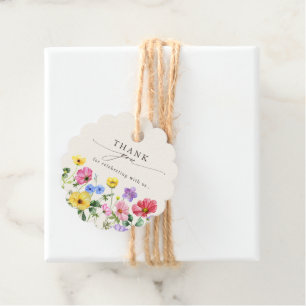 Étiquettes Cadeau Fleur sauvage Rustic Chic Floral Mariage campagnar