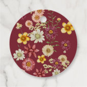 Étiquettes Cadeau Fleur sauvage rustique de Bourgogne (Dos)