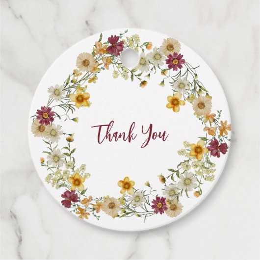 Étiquettes Cadeau Fleur sauvage rustique de Bourgogne (Devant)