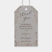 Étiquettes-cadeau Fleur sauvage rustique élégant Script mariage Fave (Devant)