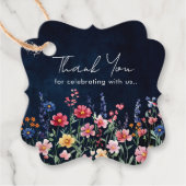 Étiquettes Cadeau Fleur sauvage Rustique Pays Boho Floral Merci (Devant)