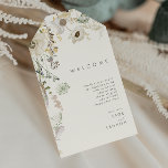 Étiquettes-cadeau Fleur sauvage Whimsical Meadow Mariage ivoire Bien<br><div class="desc">Ce Fleur sauvage Whimsical Meadow Ivory mariages étiquettes cadeau de bienvenue est parfait pour votre mariage boho simple et élégant. La verdure rustique et moderne, accompagnée de fleurs sauvages d'aquarelles minimalistes, vous fera vivre votre vision ! Ce design de jolies fleurs d'or, touches de sauge bohème vert et violet est...</div>