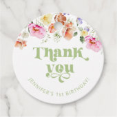 Étiquettes Cadeau Fleur sauvage wild un anniversaire merci (Devant)