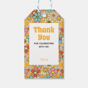 Étiquettes-cadeau Fleur Super Hippie Retro Bonjour soixante-dix Anni