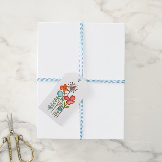 Étiquettes-cadeau Fleurs (With Twine)