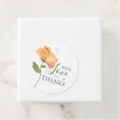 Étiquettes Cadeau Fleurs Aquarelle Orange Peint (En situation)